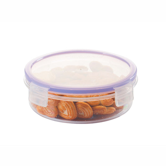Varmora Clamp It Round PC- Airtight Storage Container with Locking Clips, 100% Virgin Plastic, Food Grade & Leak Proof