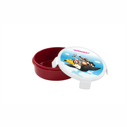 Varmora Wonder Lunch - Printed Round Lunch Box with Locking Clips, 100% Virgin Plastic, Food Grade & Airtight