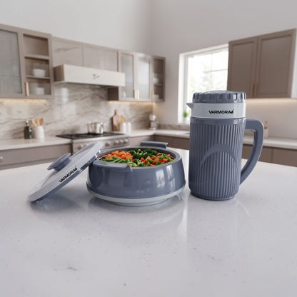 Varmora Tea Mate 1200 ml & Roma 1600 - Leak Proof, Insulated, 100% Food Grade