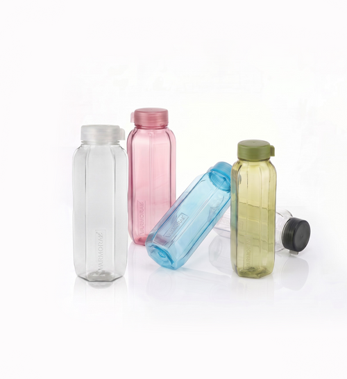 Varmora Aqua Hexaware – Plastic Water Bottle, BPA Free, 100% Virgin Plastic, Leak Proof, 1 Litre.