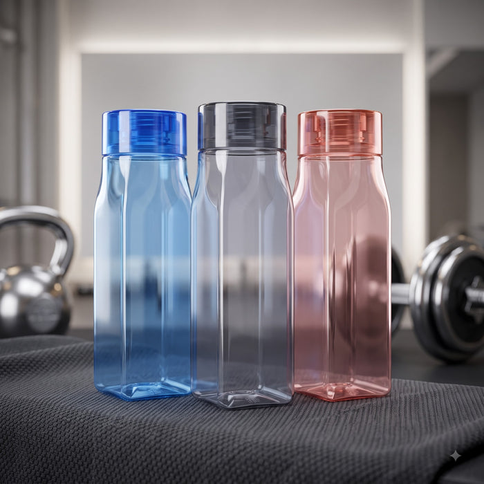 Varmora Aqua Cool Fresh - Transparent Plastic Water Bottle, BPA-Free & Food-Grade Plastic