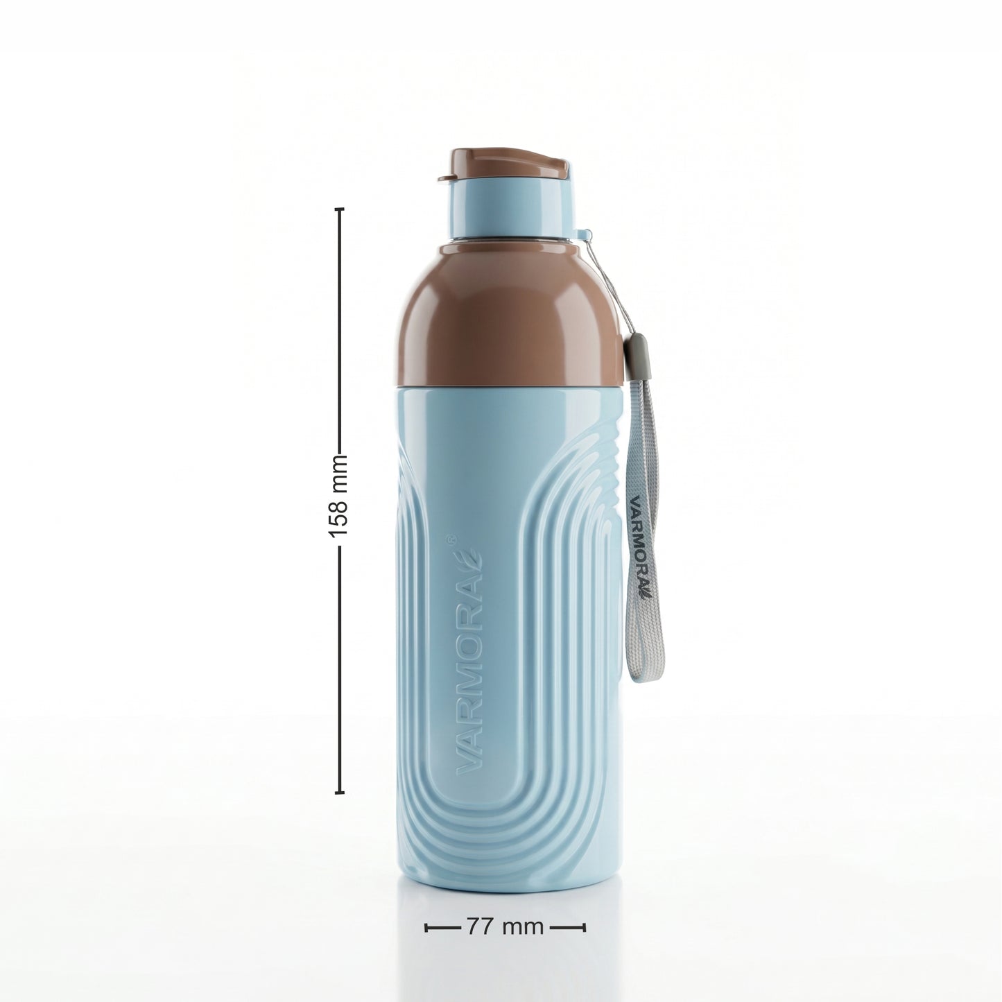 Varmora Bruce - Insulated Water Bottle, Plastic Inner, 100% Virgin Plastic, warm & Cold Compatible, BPA Free