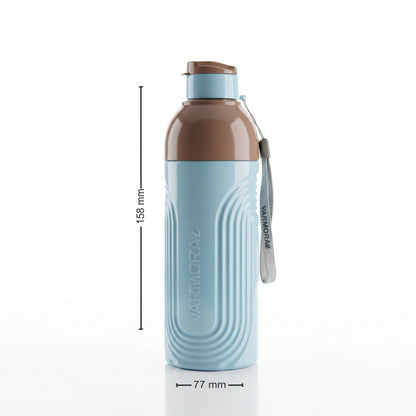 Varmora Bruce - Insulated Water Bottle, Plastic Inner, 100% Virgin Plastic, warm & Cold Compatible, BPA Free