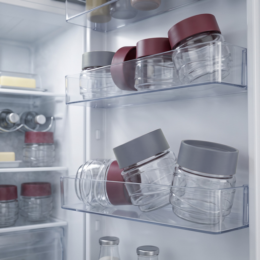 Varmora Store N Stack Round  500ml - Set of 3, Round, Dry Storage Plastic Containers, Easy-Open Airtight Lid, Space-Saving Design, Transparent Plastic Canisters
