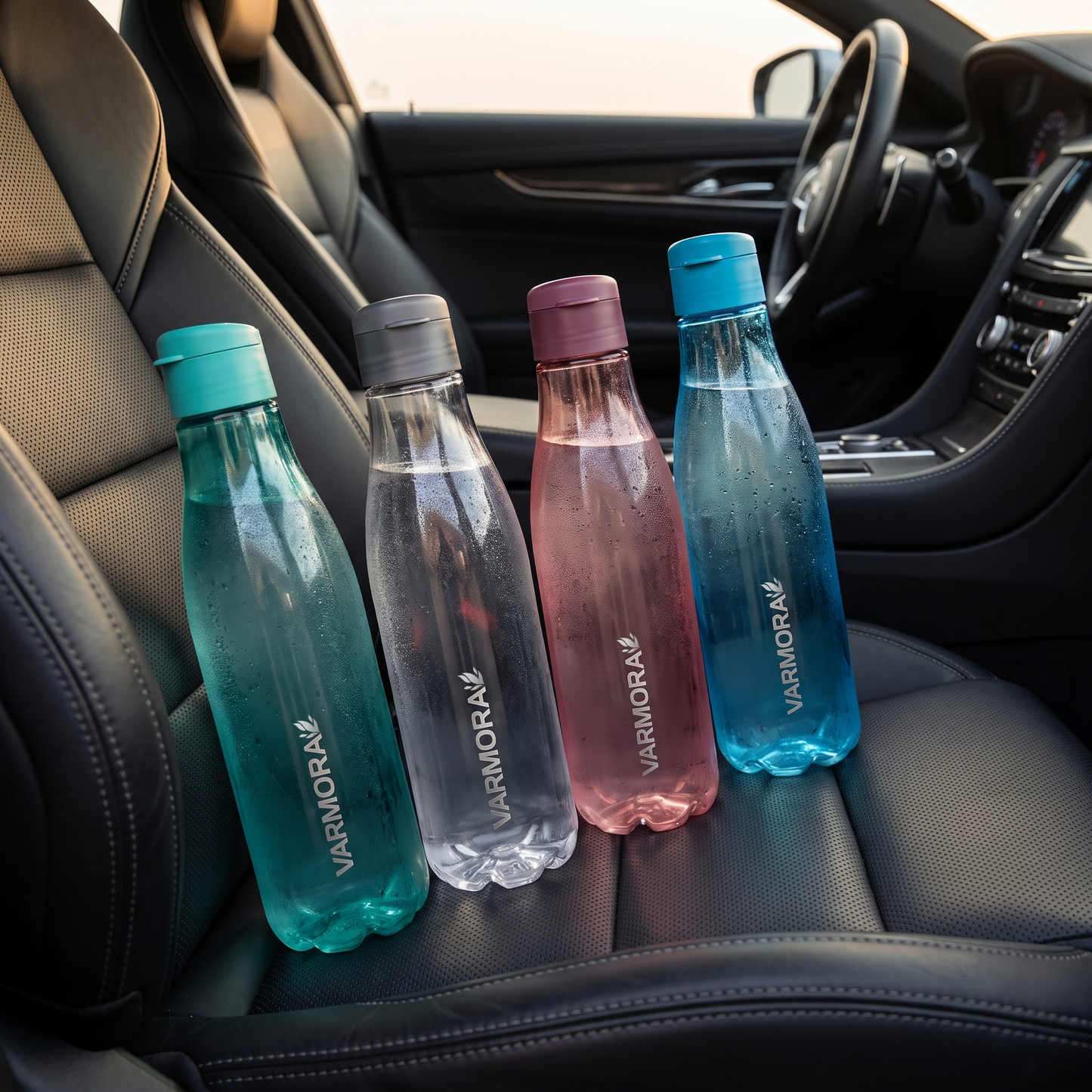 Varmora Aqua Ocean – Plastic Water Bottle, BPA Free, 100% Virgin Plastic, Leak Proof, Ideal for Daily Desk Hydration, 1 Litre.