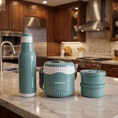 Varmora Bento Lunch 2 + Sofia 600 - Leak-Proof Container, Insulated Outer, 100% Food Grade