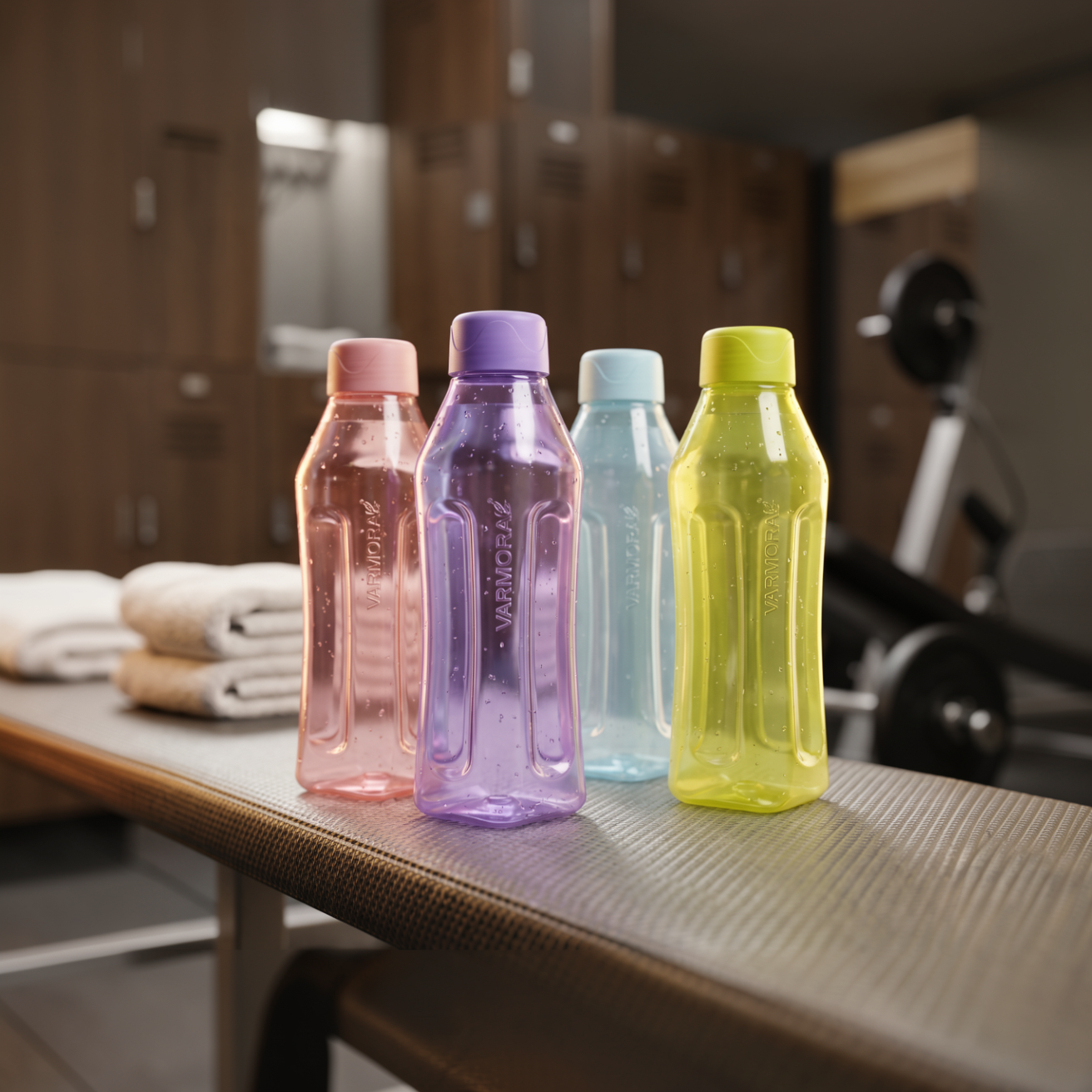 Varmora Aqua Fresh – Plastic Water Bottle, BPA Free, Food Grade Plastic, Transparent Design, 1000ml