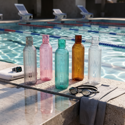 Varmora Aqua Hydroline – Plastic Water Bottle, BPA Free, 100% Virgin Plastic, Leak Proof, 1 Litre.