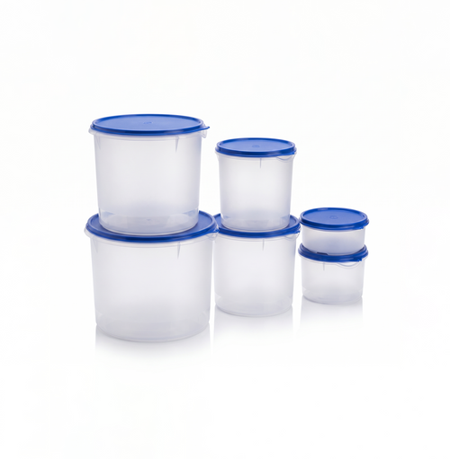 Varmora Magnum Round - Full Set (6 Pcs), Air-Tight Plastic Storage Containers, Food-Grade Plastic