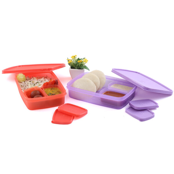 Plastic Tiffin Box | Air-Tight & BPA-Free | Set OF 2 - Varmora