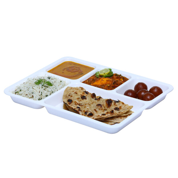 Varmora Plastic Partition Plate With 5 Compartments