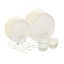 Varmora Plastic Dinner Set | Set of 20 | Includes Plastic Dinner Plates, Spoons & Bowls | Microwave-Safe, Dishwasher-Friendly | BPA Free | Cream Yellow, Maroon & Sky Blue - Image 2