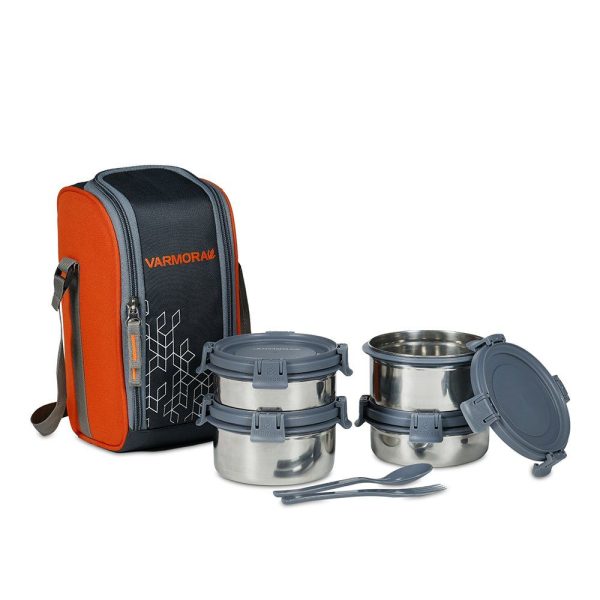 Varmora Insulated Stainless Steel Lunch Box With 4 Containers