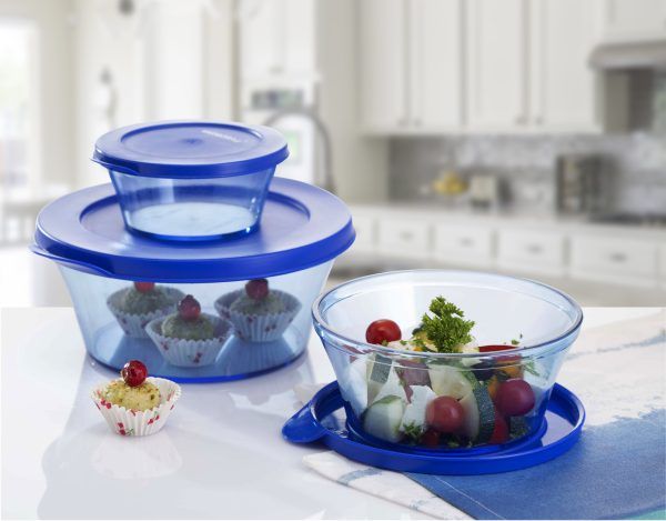 Varmora Elite Bowl - Set of 3 - Blue and Black Color