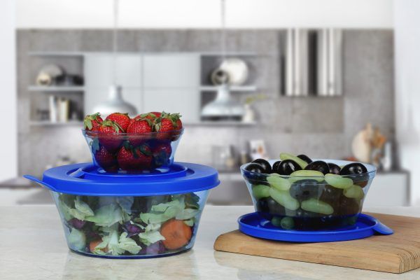 Varmora Elite Plastic | Bowl Set of 3 | Blue